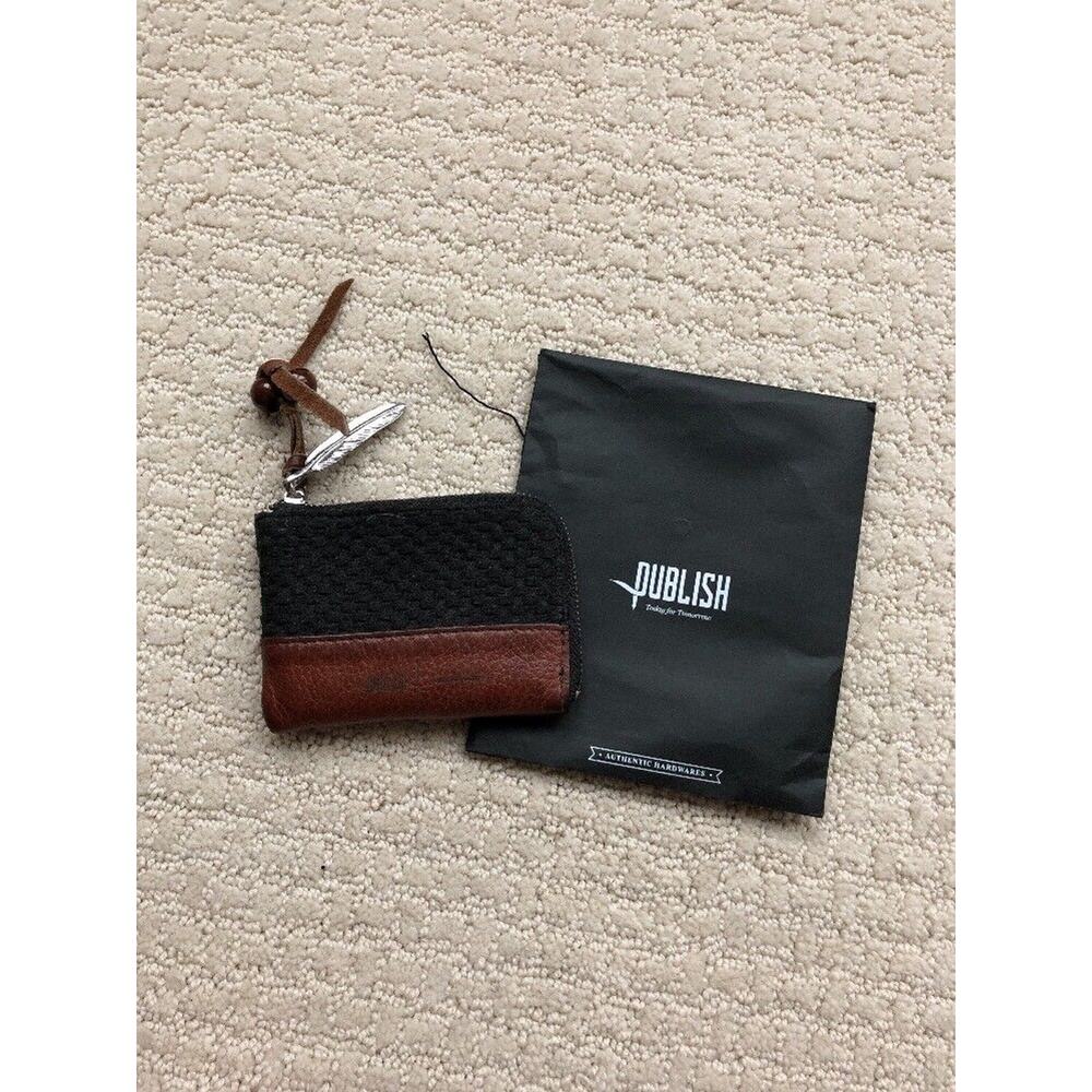 Publish Bingham Leather Zip Wallet (Black / brown) Used